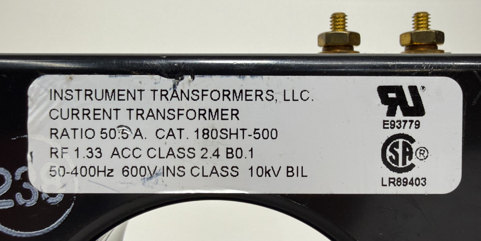 Instrument Transformers 180SHT-500 Current Transformer 500:5A Metering Class 2.4