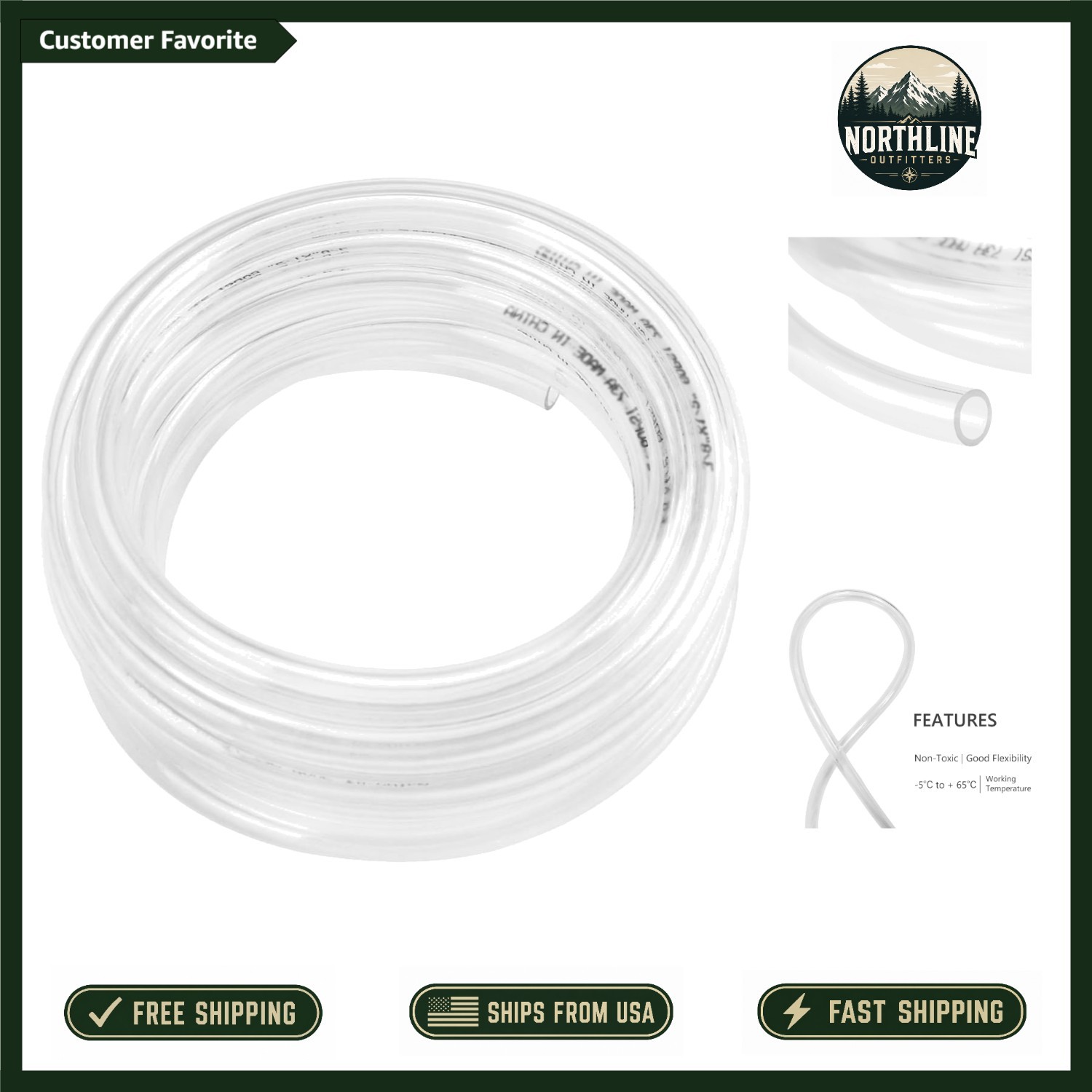 Durable 25ft Clear PVC Vinyl Tubing | 1/2 Inch ID, Chemical Resistant & Safe