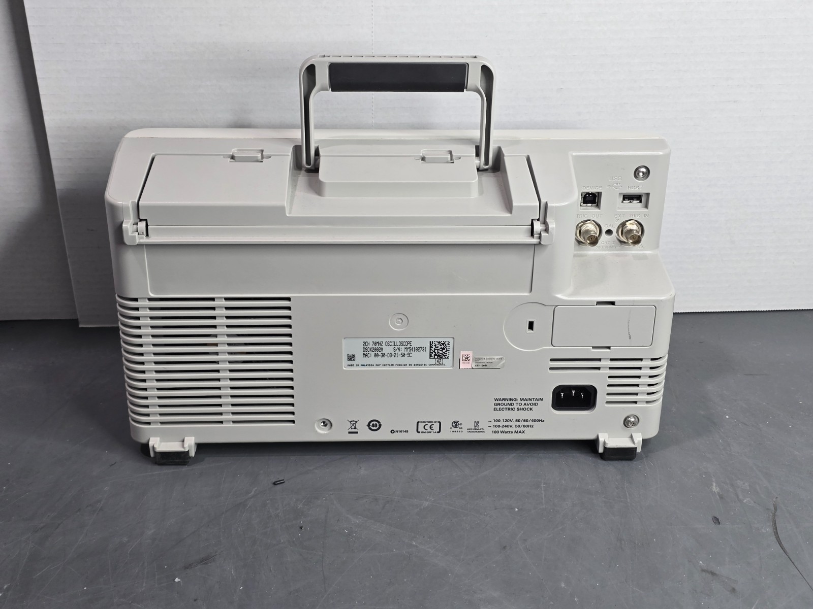 Agilent Technologies InfiniiVision DSO-X 2002A Digital Oscilloscope Power Tested