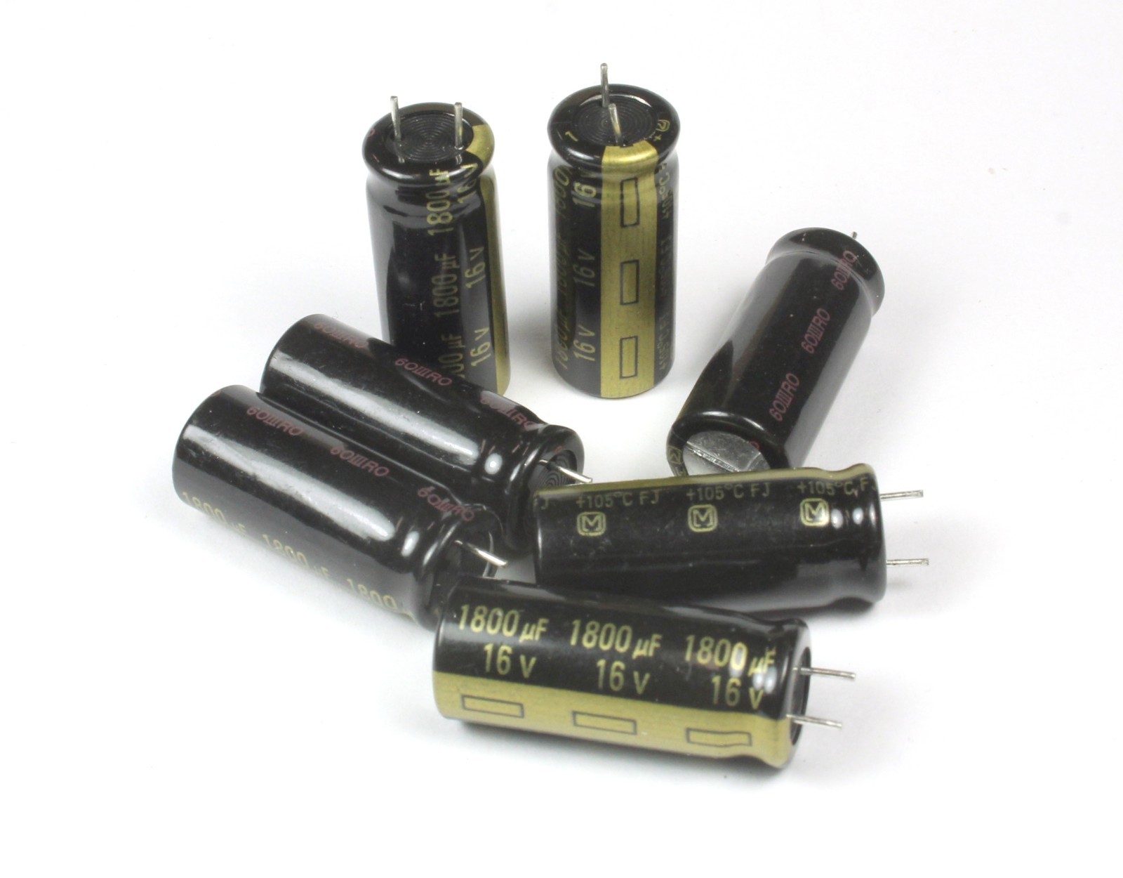 10pcs Panasonic FJ 1800uF 16v 105c Radial Electrolytic Capacitor, 10X25mm