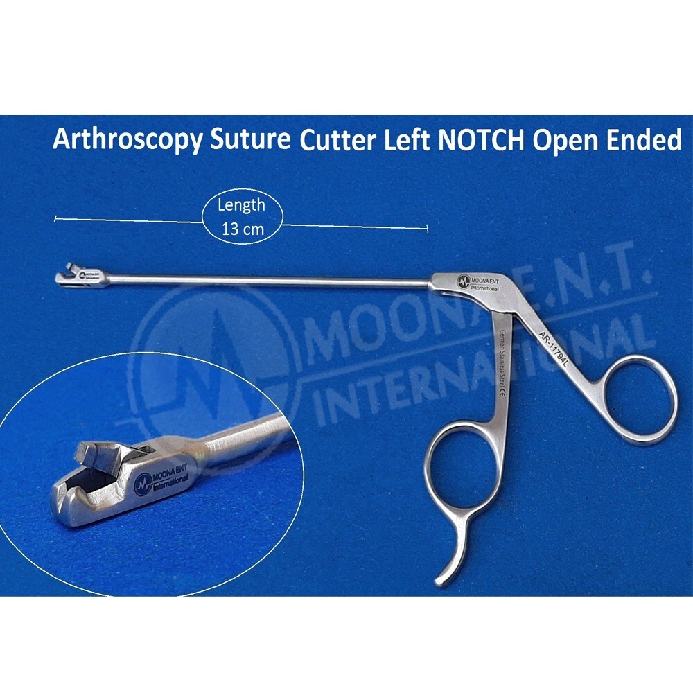 ARTHROSCOPY SUTURE CUTTER – Open Ended – LEFT NOTCH Same As ARTHREX -Surgical