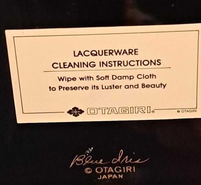 New OTAGIRI Brand Black Lacquer W/Blue Iris Address Book Pages Have Gold Edges