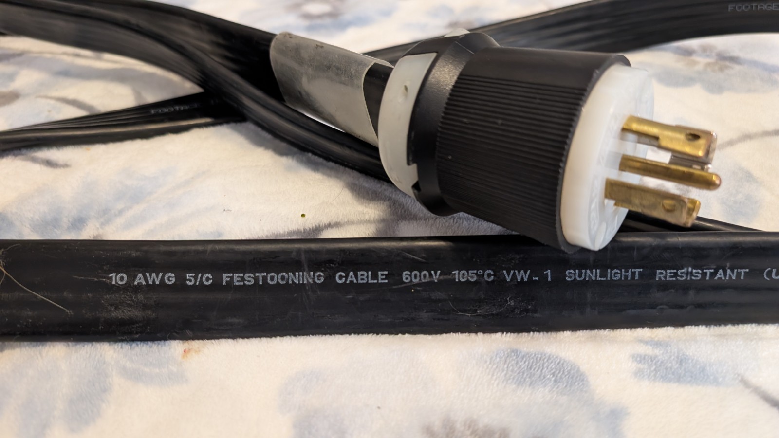10′ L21-30 10AWG FESTOON CABLE HUBBELL HBL2811 HBL2813