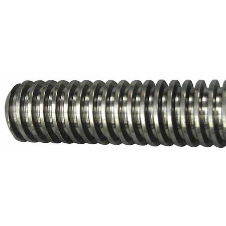 Zoro Select 24304 Threaded Rod, 3/4 In-6, Steel, Plain Finish, 36 In Length