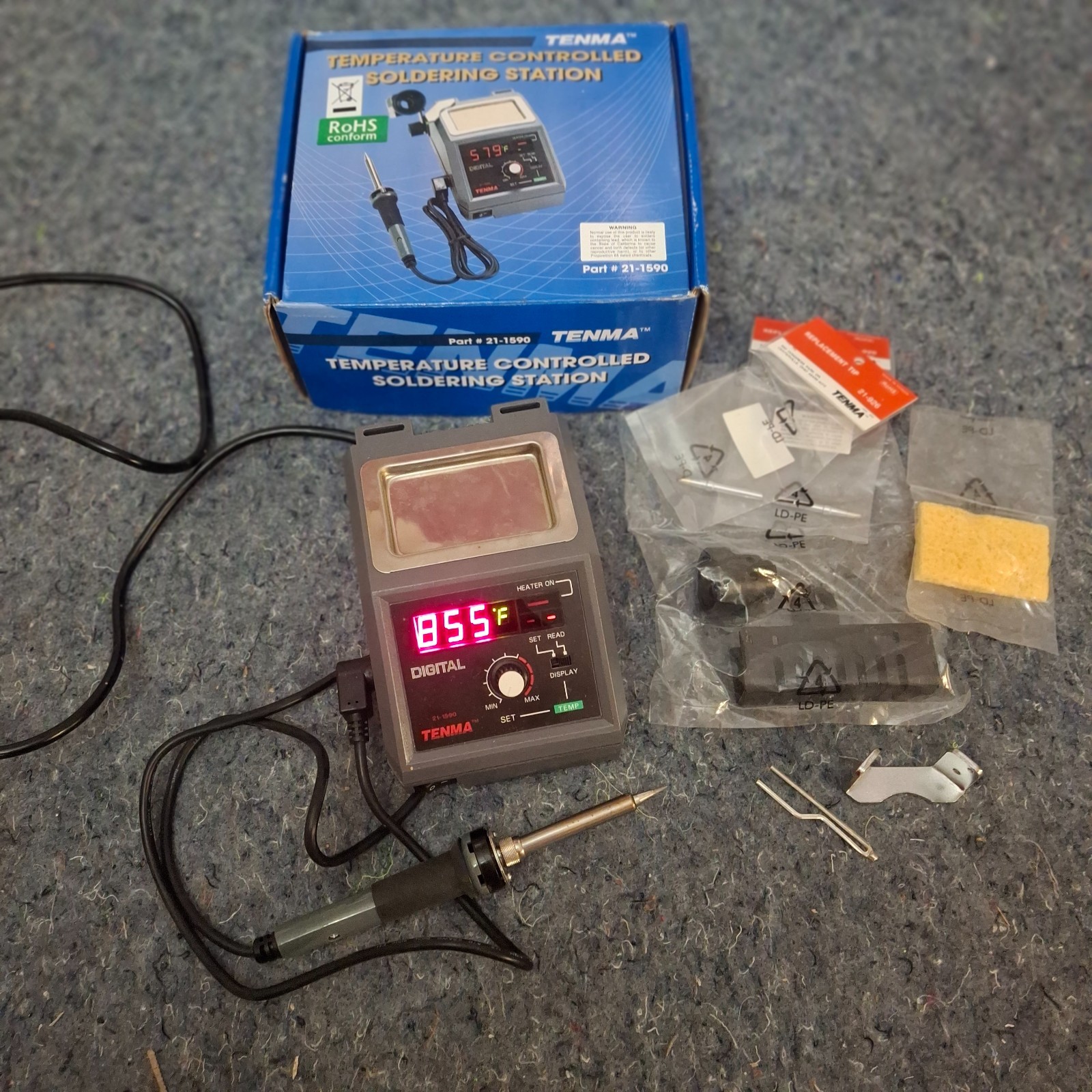 Tenma Temperature Controlled Soldering Station 21-1590 Digital / Extra Tips