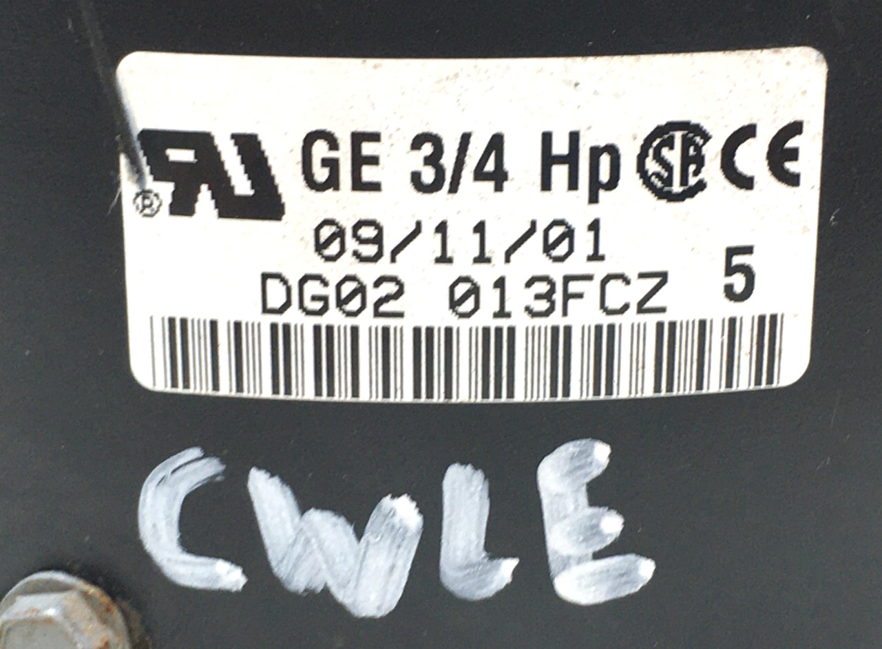 GE Module DG02 only 3/4 HP TRANE D341314P42 MOT09610 Rot CW LE 230V used #W295