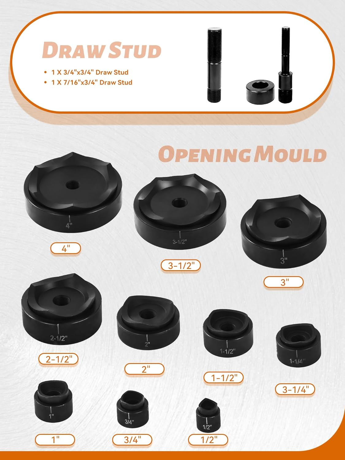 15 Ton 1/2 Inch to 4 Inch Hydraulic Punch Driver Kit Manual Hole Knockout Punche