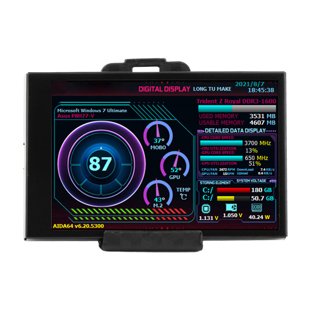 3.5 Inch IPS Secondary Screen Computer CPU Display USB LCD Monitor for AIDA64