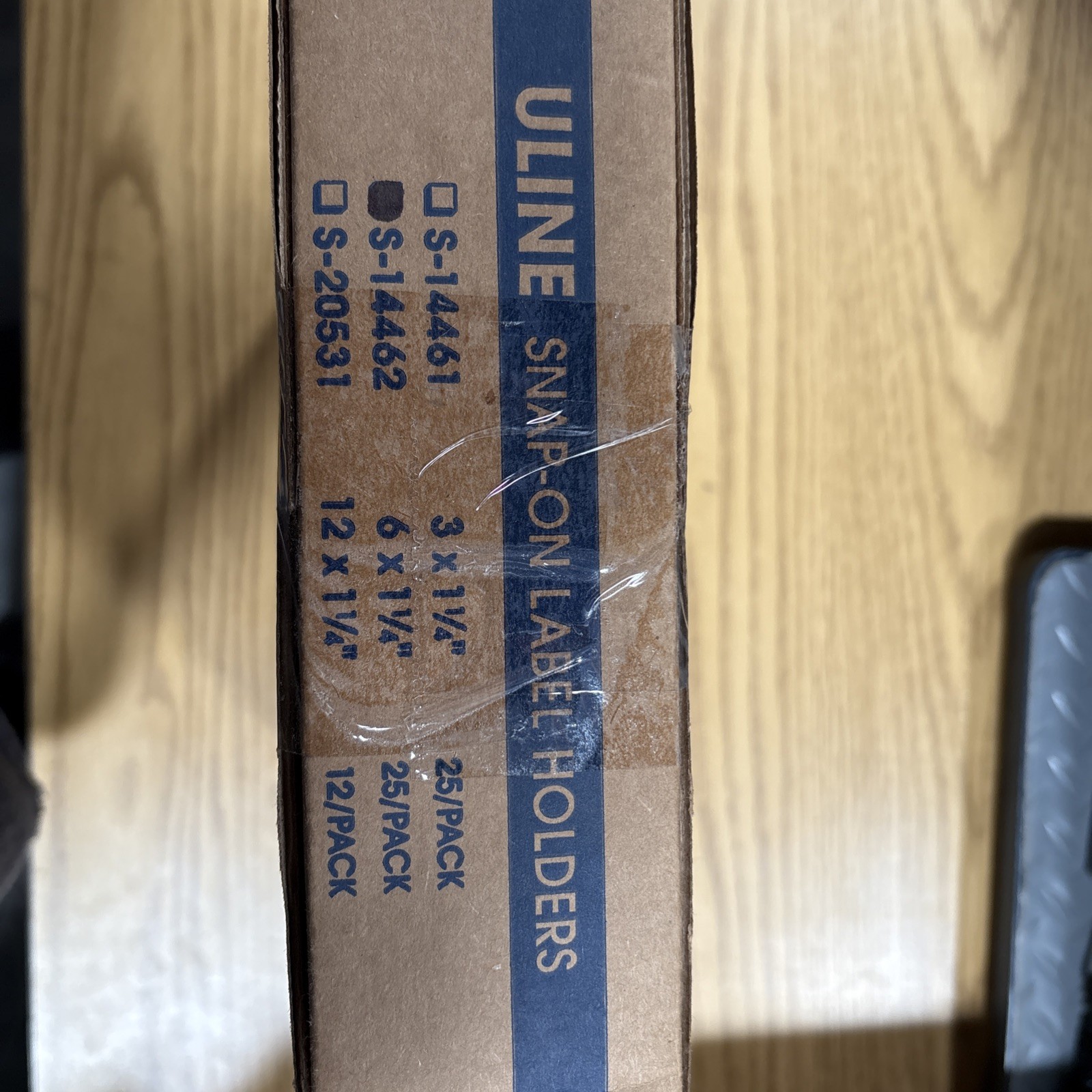 Uline S-14462 Snap-On Label Holder 6 X 1 1/4 Inch with Paper Inserts 25/Pack