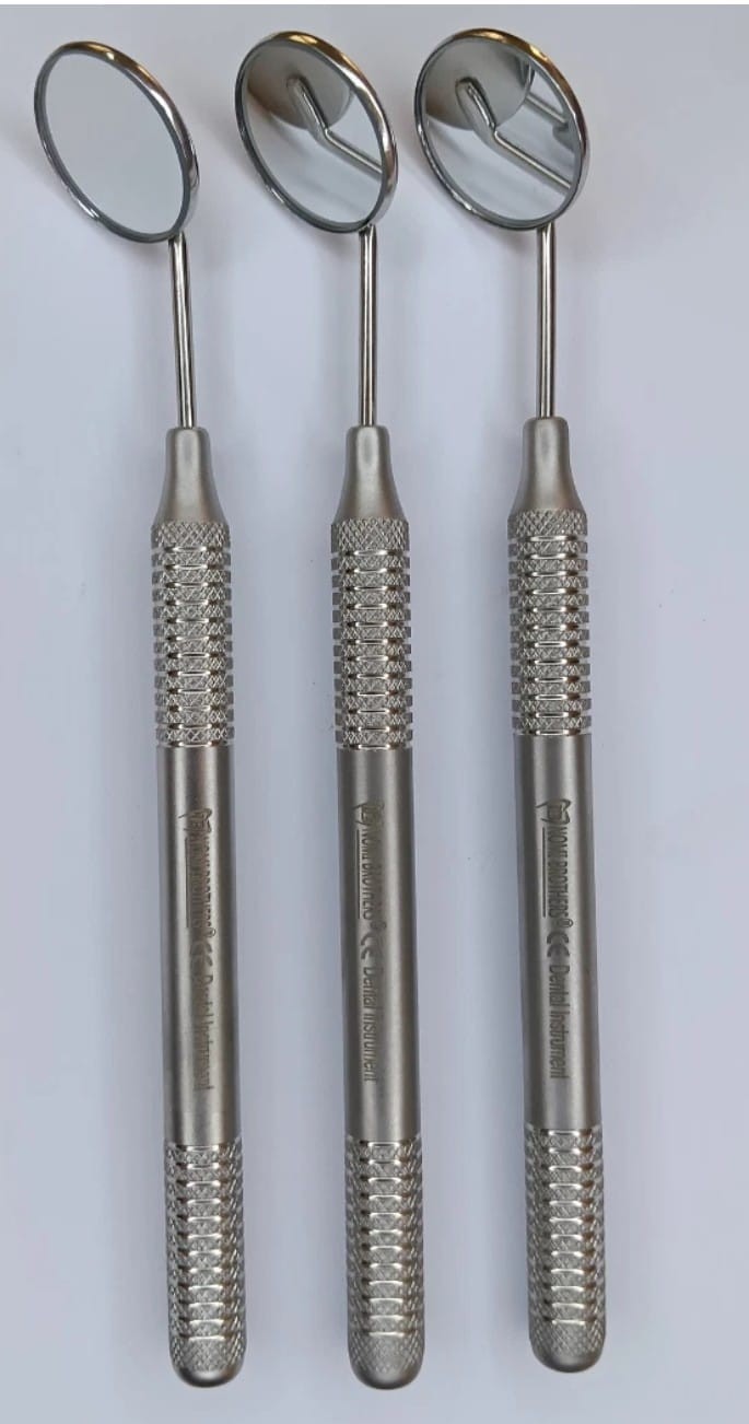 Dental 10 Mouth Mirror with Hollow Handle Silver Size #5 Lightweight German St