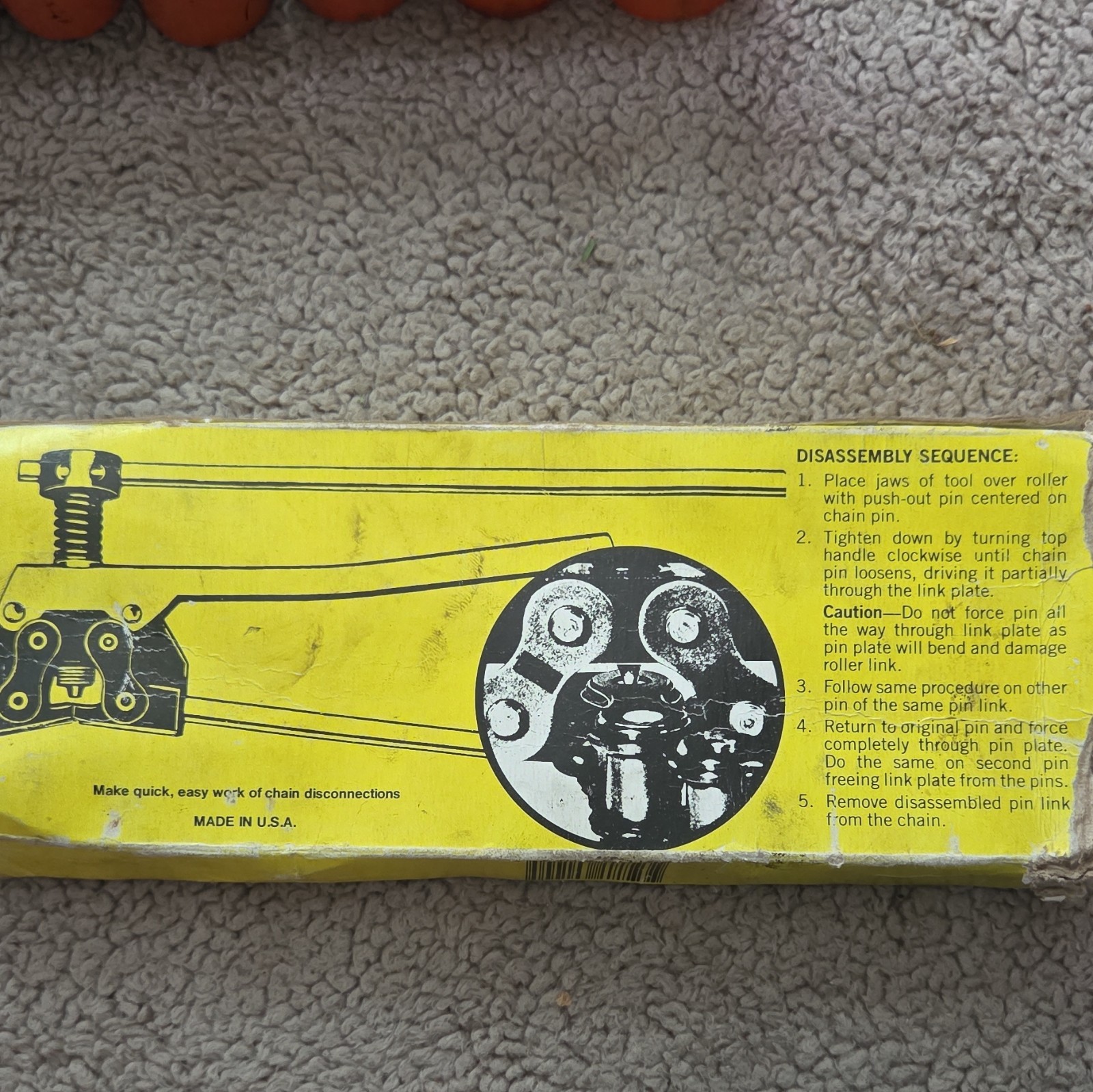 Made in USA Industrial Chain Detacher Tool for #60-#100 Roller Chain