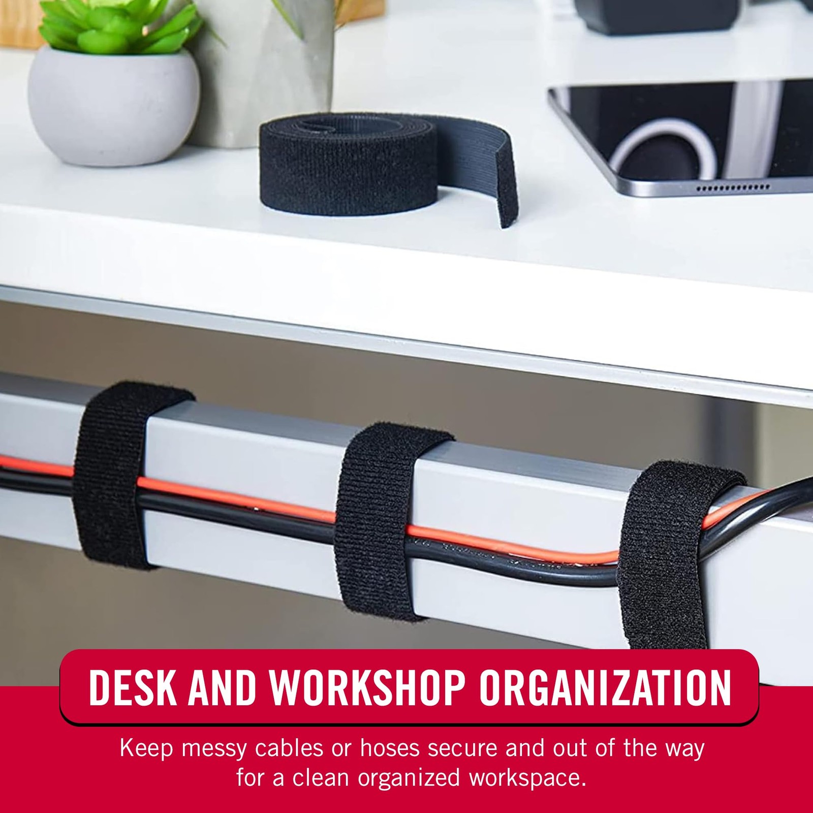 VELCRO Brand ONE-WRAP Double Sided Roll | 45 Ft | Cut to Length Straps Heavy