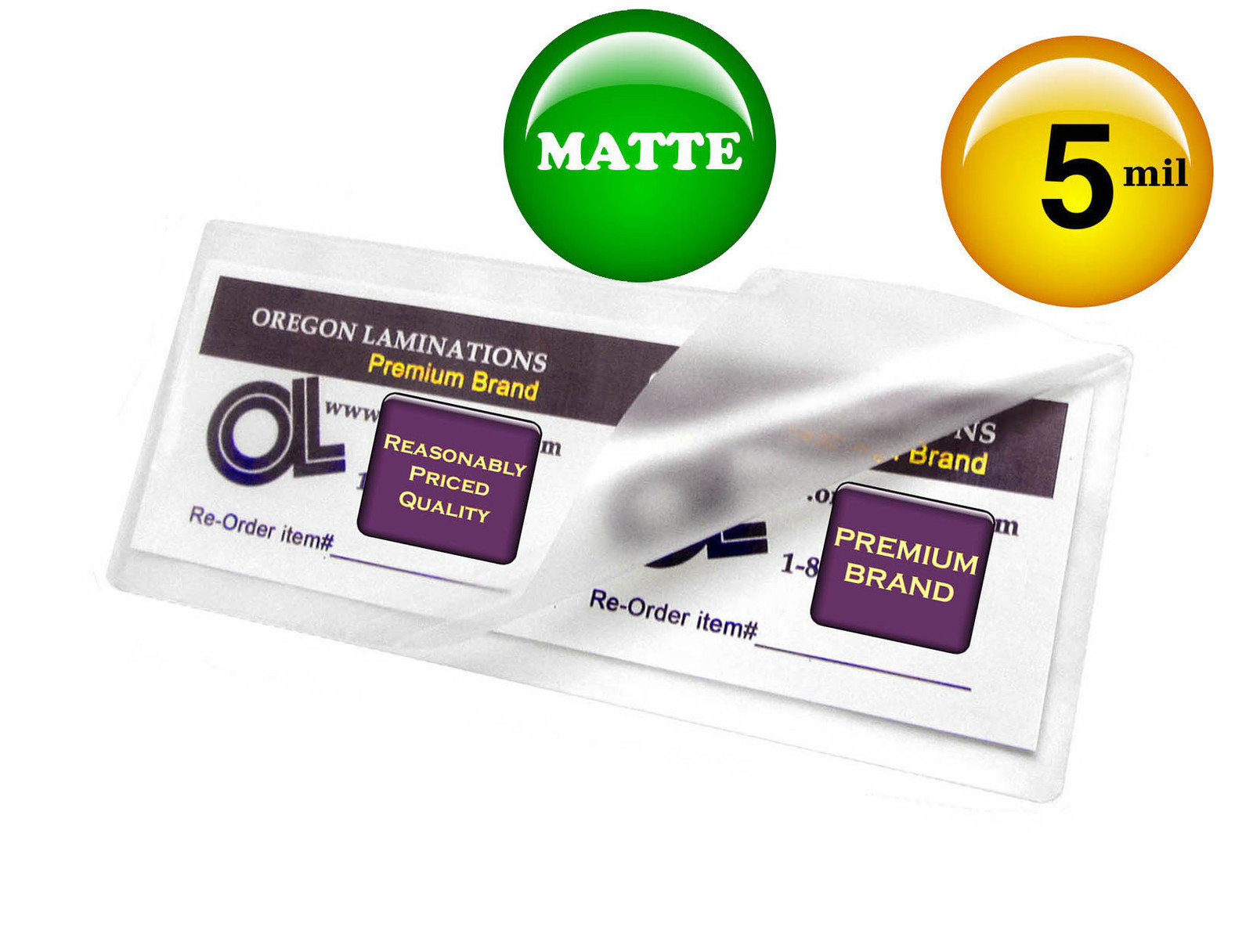 500/pack MATTE 2-3/8 x 8-1/2 Hot 5 Mil Large Bookmark Laminating Pouches