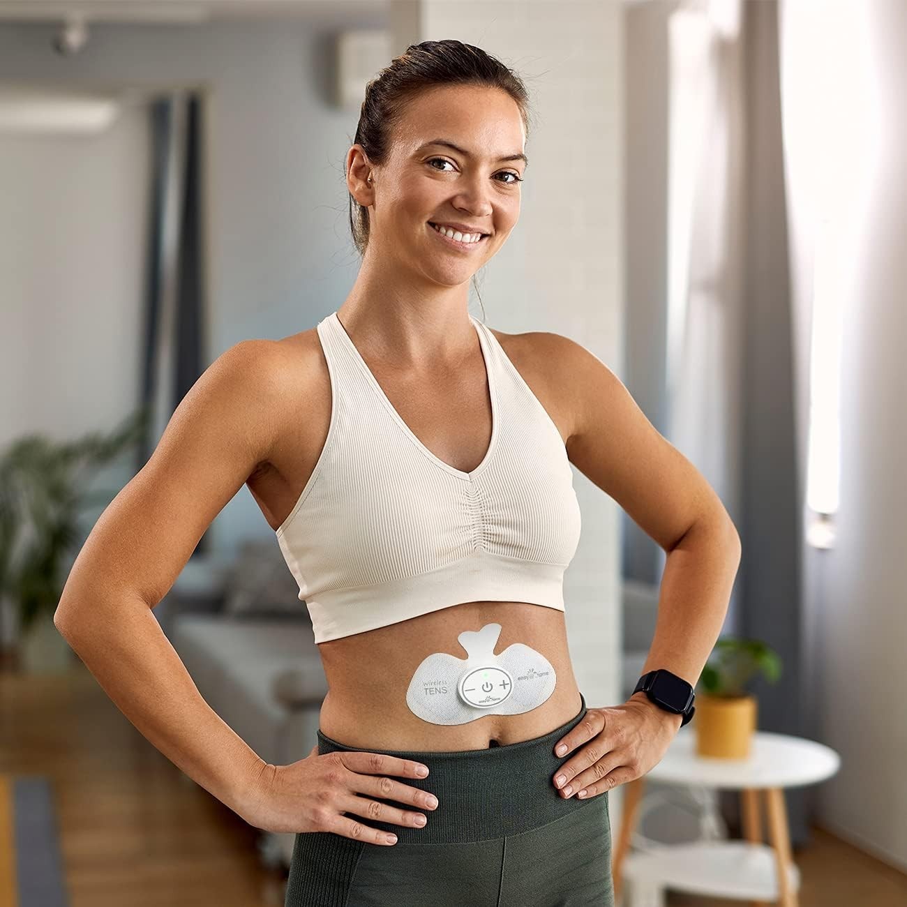 Easy@Home TENS Unit Wireless Reusable Electrode Pads 4-Pack 6.5×3 Pain Relief