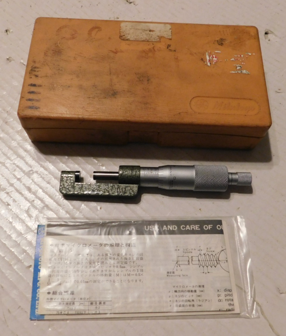 Mitutoyo 0-1″ Hub Micrometer Japan No. 147-351