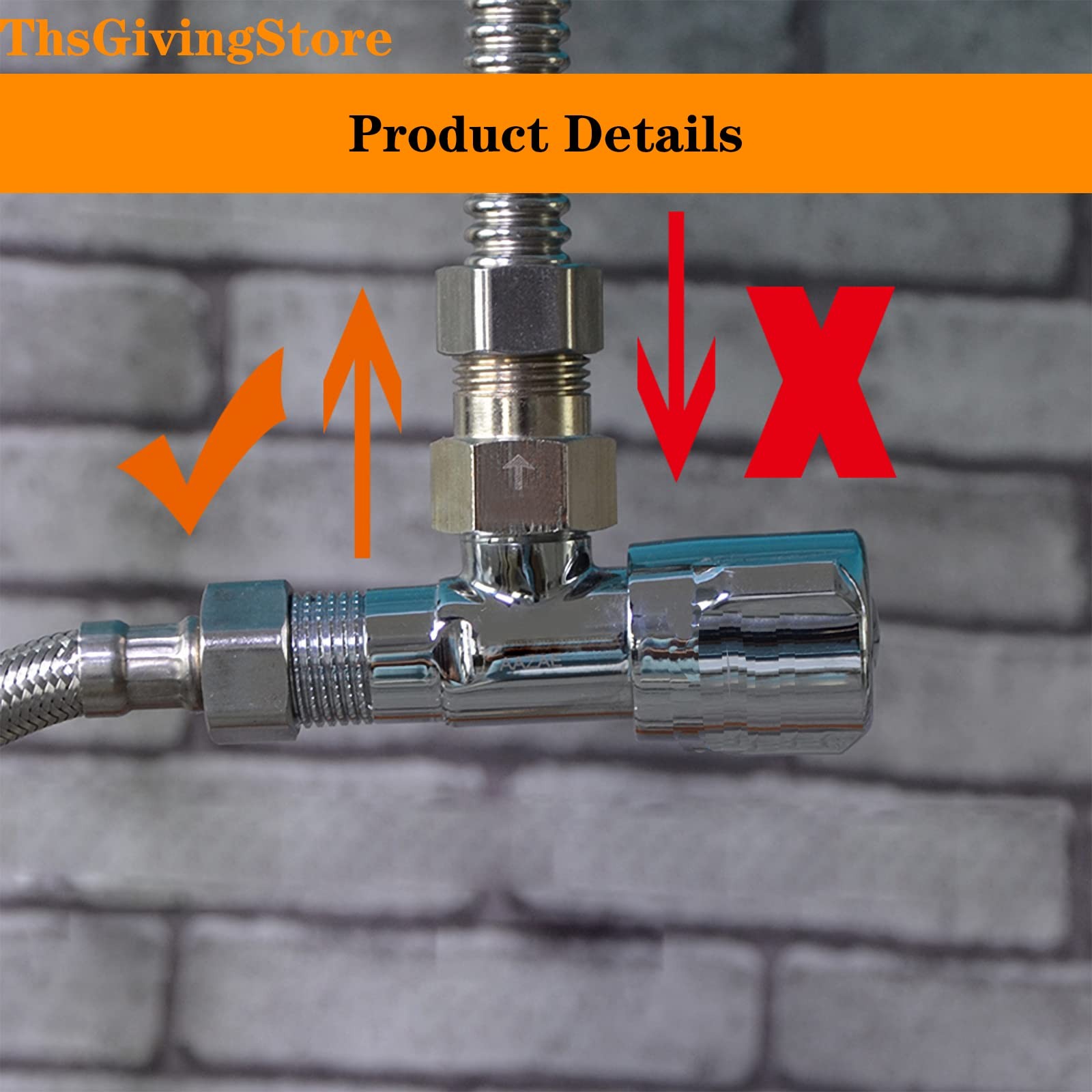 1/4 Inch Brass Check Valve Male to Female Thread One Way Non-Return Valve