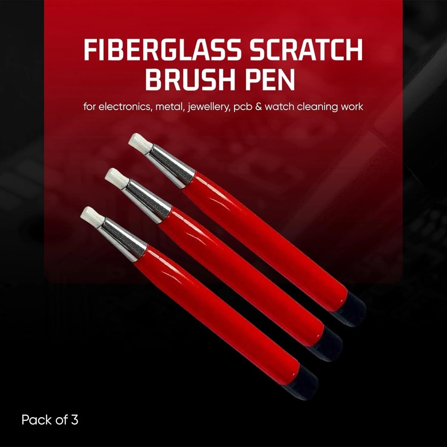 3 Fiber Glass Scratch Brush Pencil Clean Remove Rust Dirt Jewelry Watch TOOLS