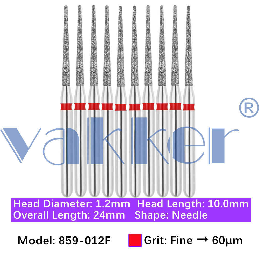Vakker 10pc Diamond Bur Needle Diamond Burs for Handpiece Fine Medium Coarse