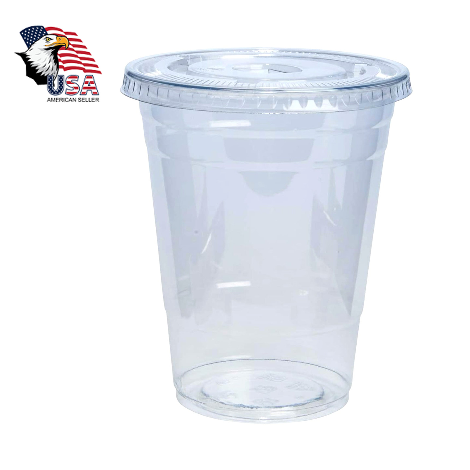 16 Oz Clear Plastic Cups PET Disposable Cold Cups With Lids and Straws for Party