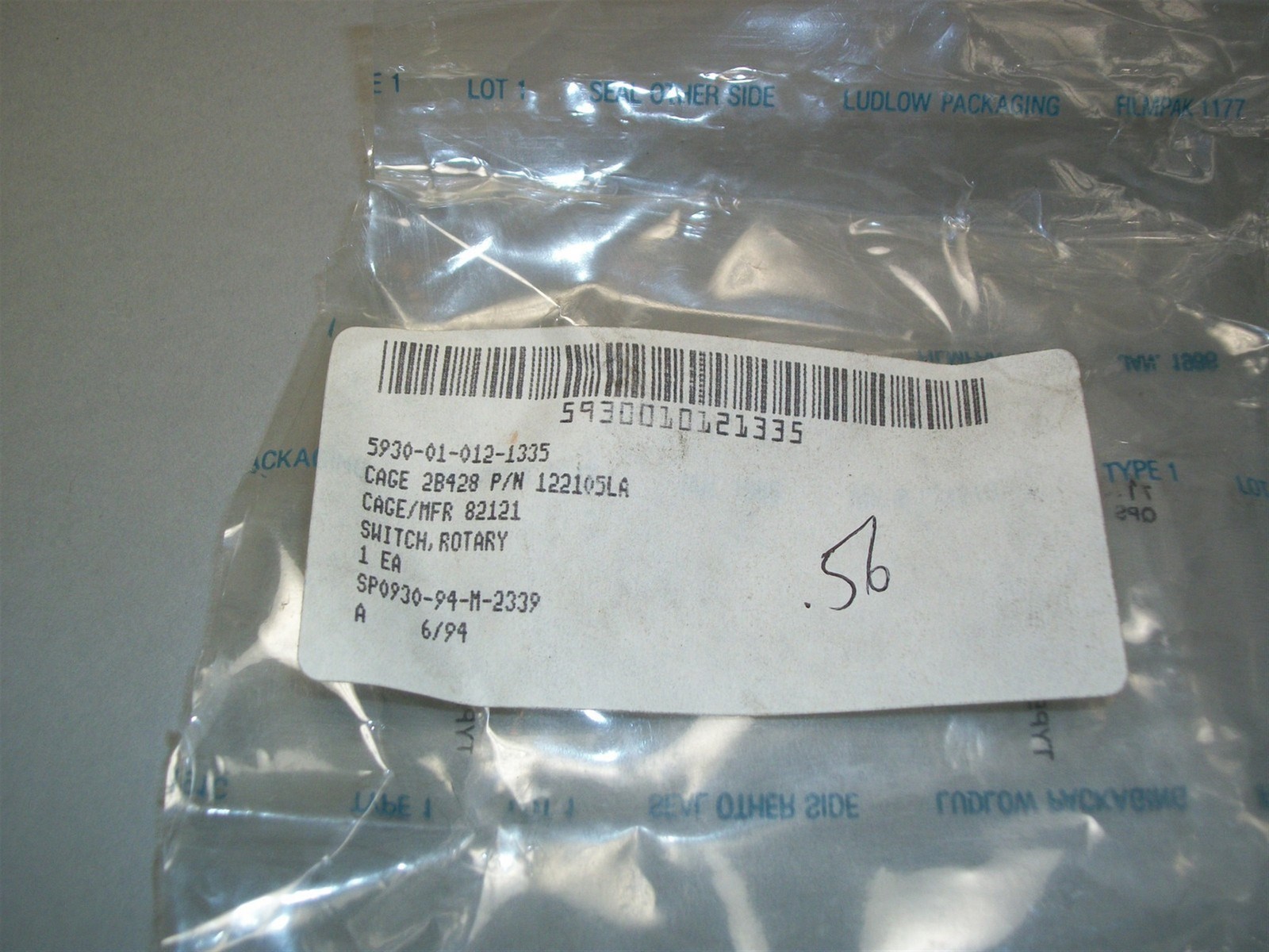 Electro Switch Corp. 122105LA Rotary Switch 5930010121335 – New