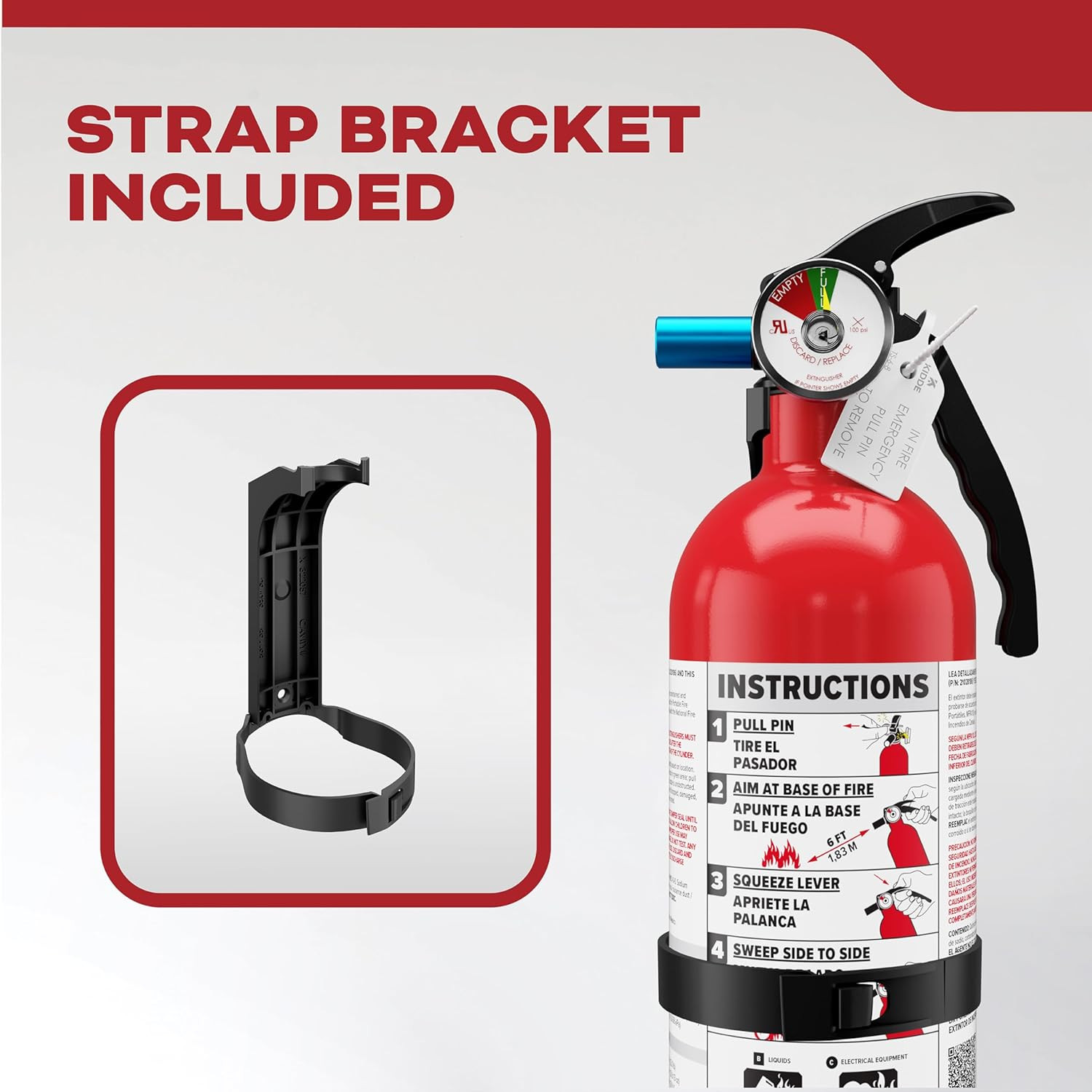 Fire Extinguisher for Home & Office Use, 5-B:C, 3.2 Lbs., USCG Approved with …