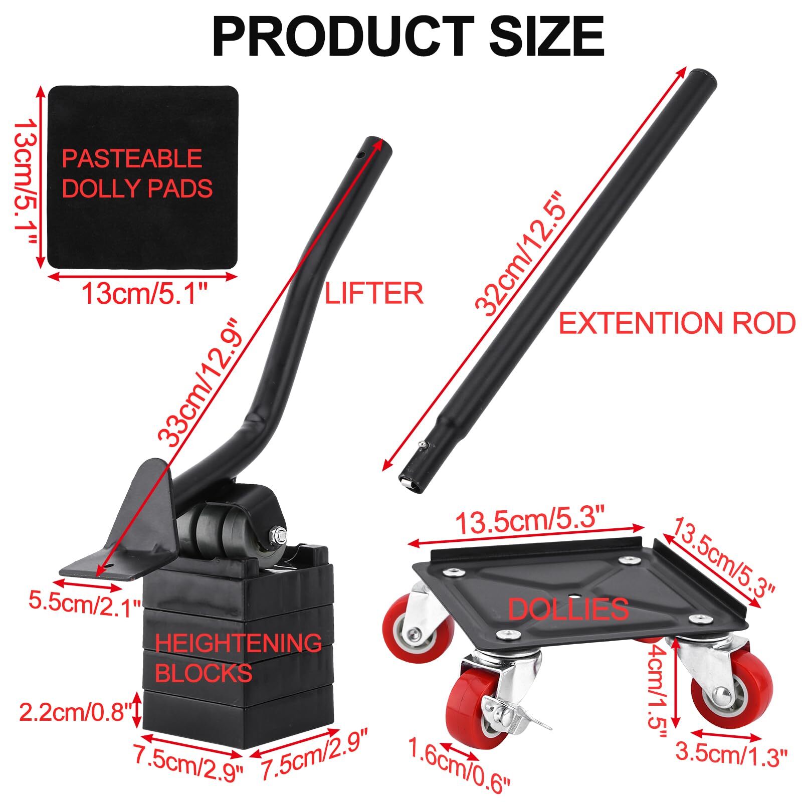 4-Pack Furniture Mover Sliders Heavy Duty Moving Dolly 1600 LBS Capacity