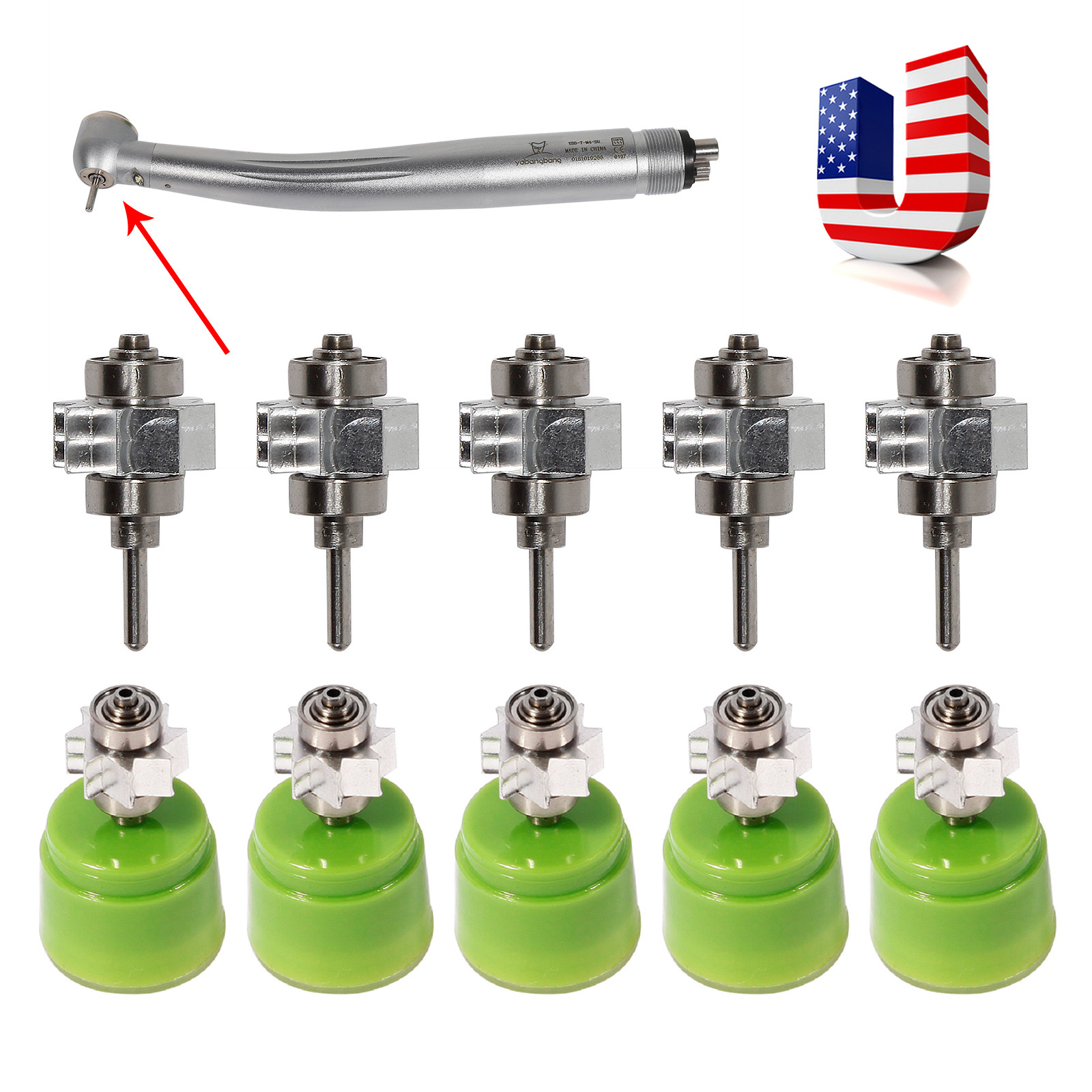 Dental Cartridge Turbine Rotor For Yabang LED E-generator Handpiece YBM/YBB VO
