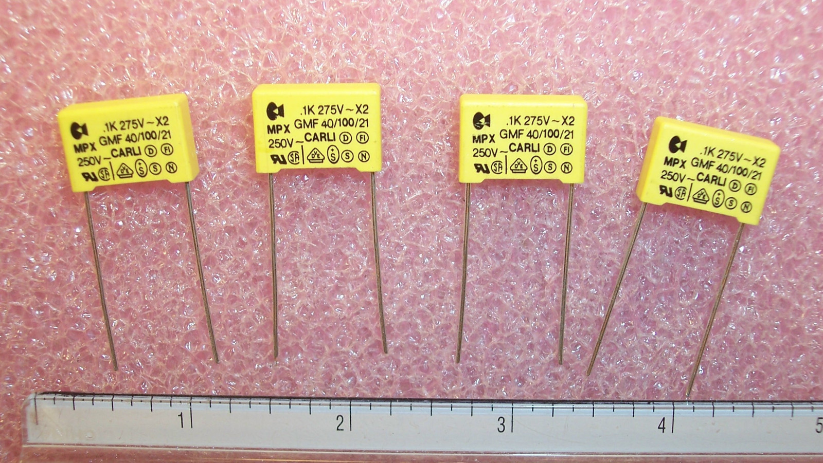 QTY (200) .1uf 275Vac 10% X2 SUPPRESSION POLYPROYLENE FILM PX104K3ID2 CARLI