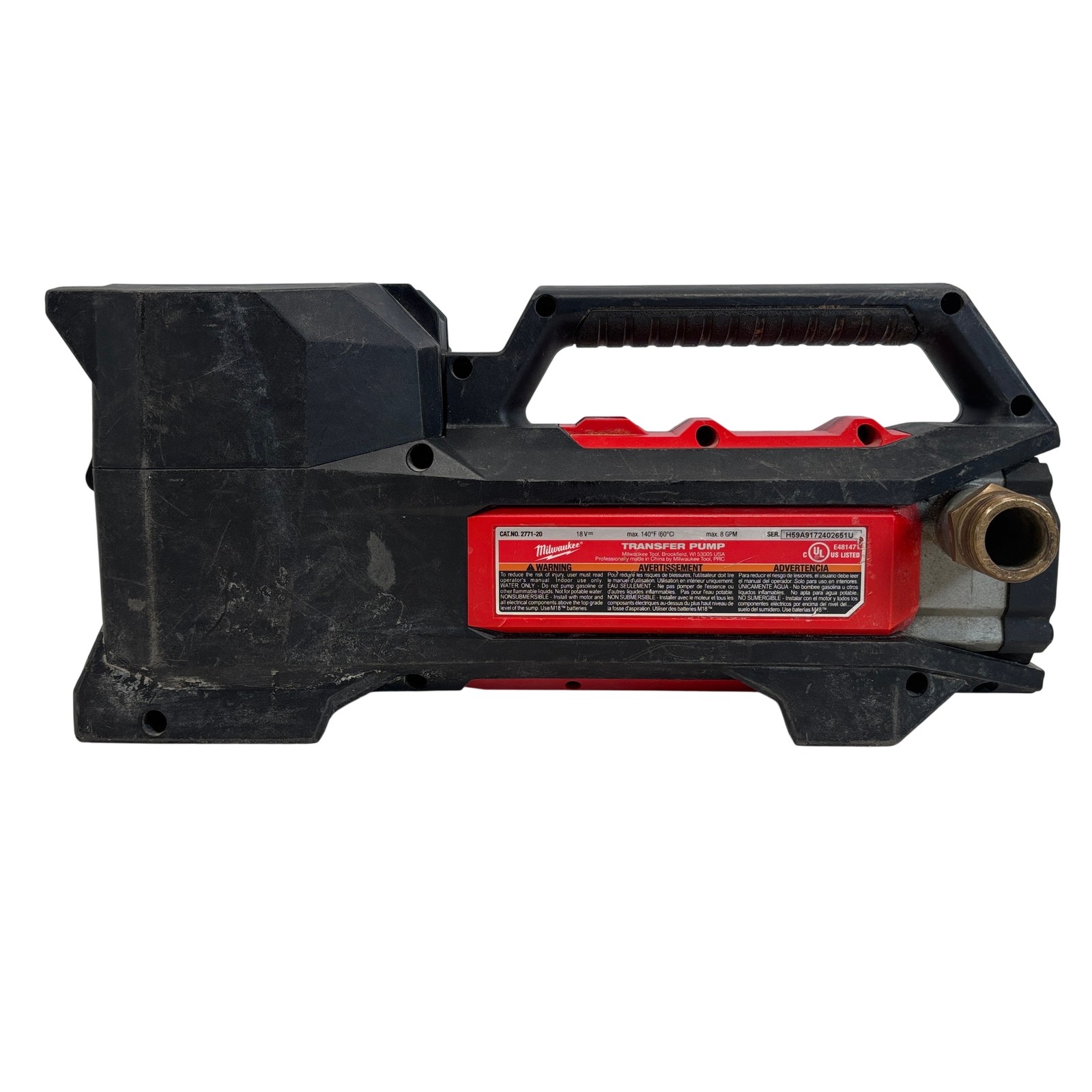 Milwaukee 2771-20 M18 Portable Cordless Water Transfer Pump – 8307