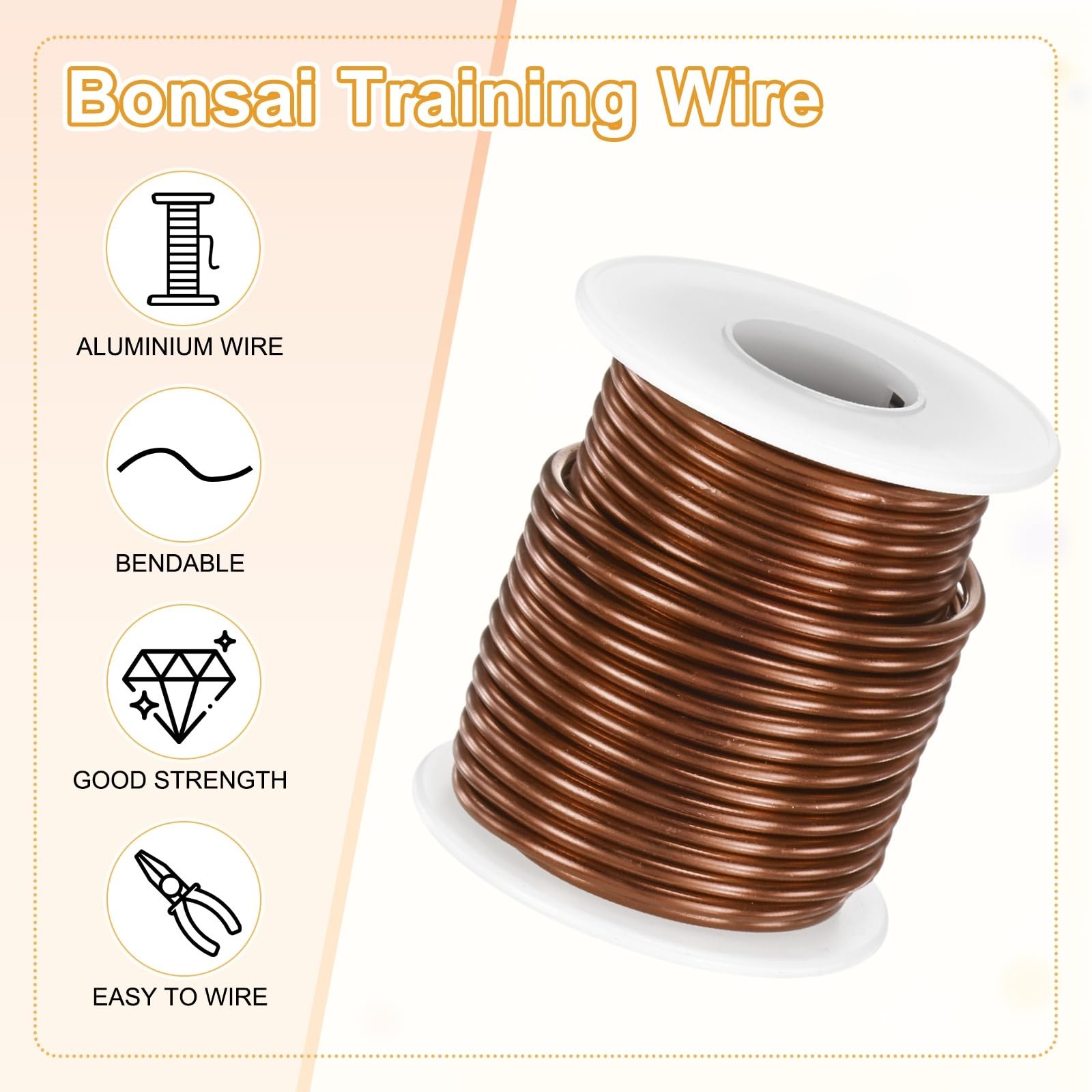 1-Pack Bonsai Training Wire, 2.5mm x 33ft/10m Anodized Aluminum Bonsai Tree W…