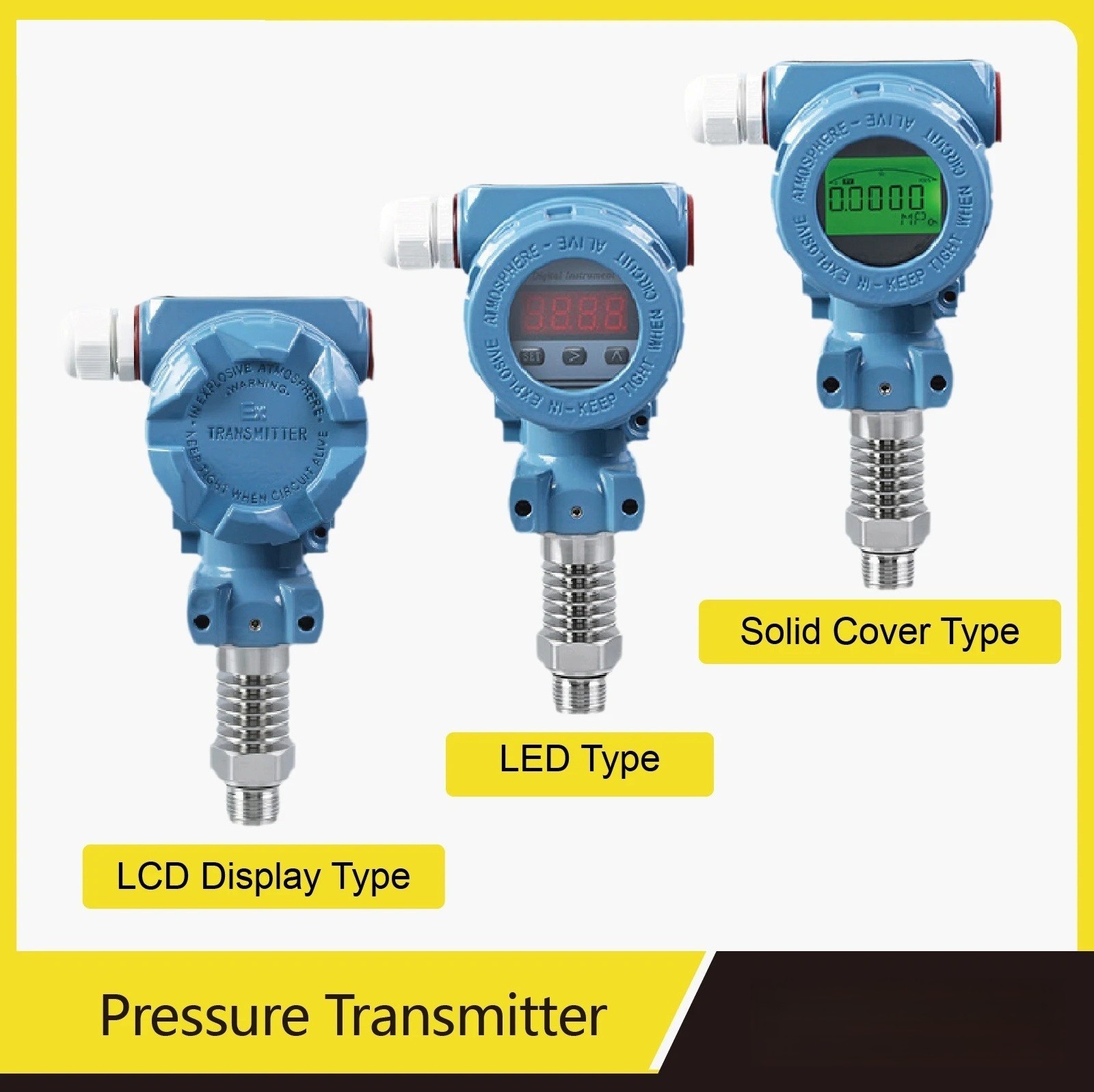 Pressure Transmitter Flush Diaphragm High Temperature 4-20mA RS485 316L Steel