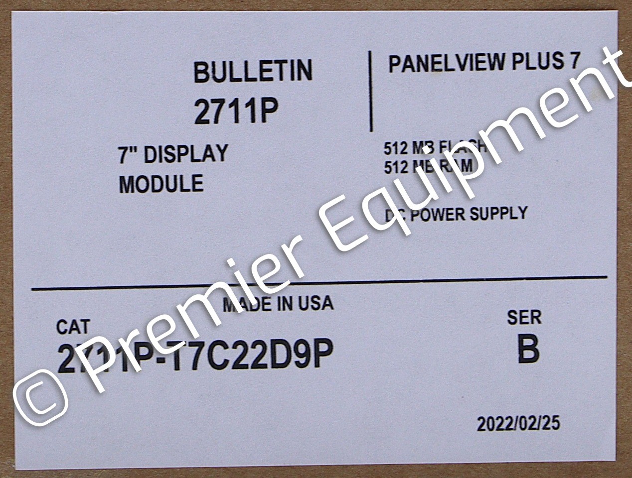 ALLEN BRADLEY 2711P-T7C22D9P SER B PERFORMANCE PANELVIEW PLUS 7 OPERATOR INTERFA