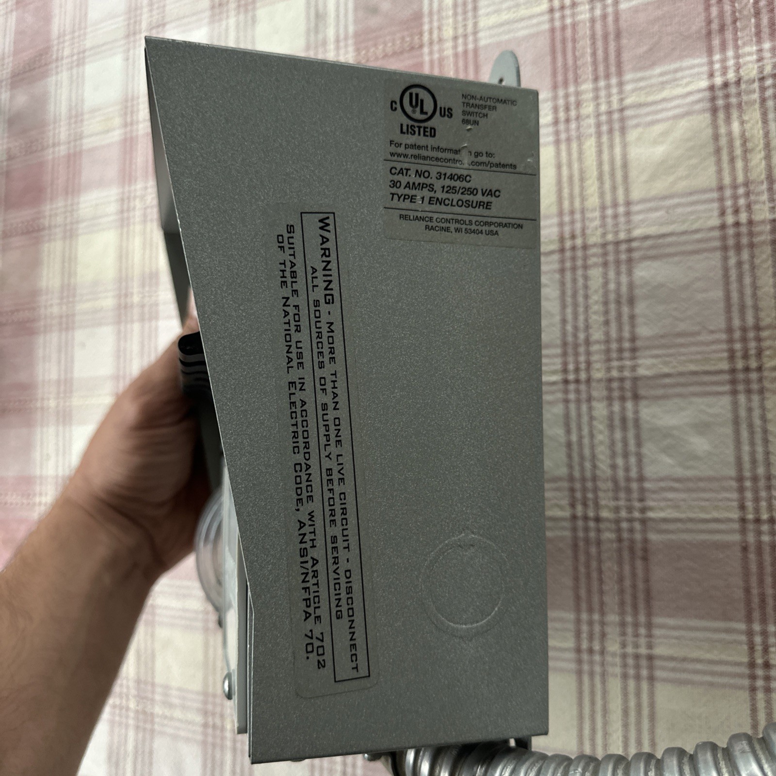 Reliance Controls ProTran Model 31406C Generator Transfer Switch