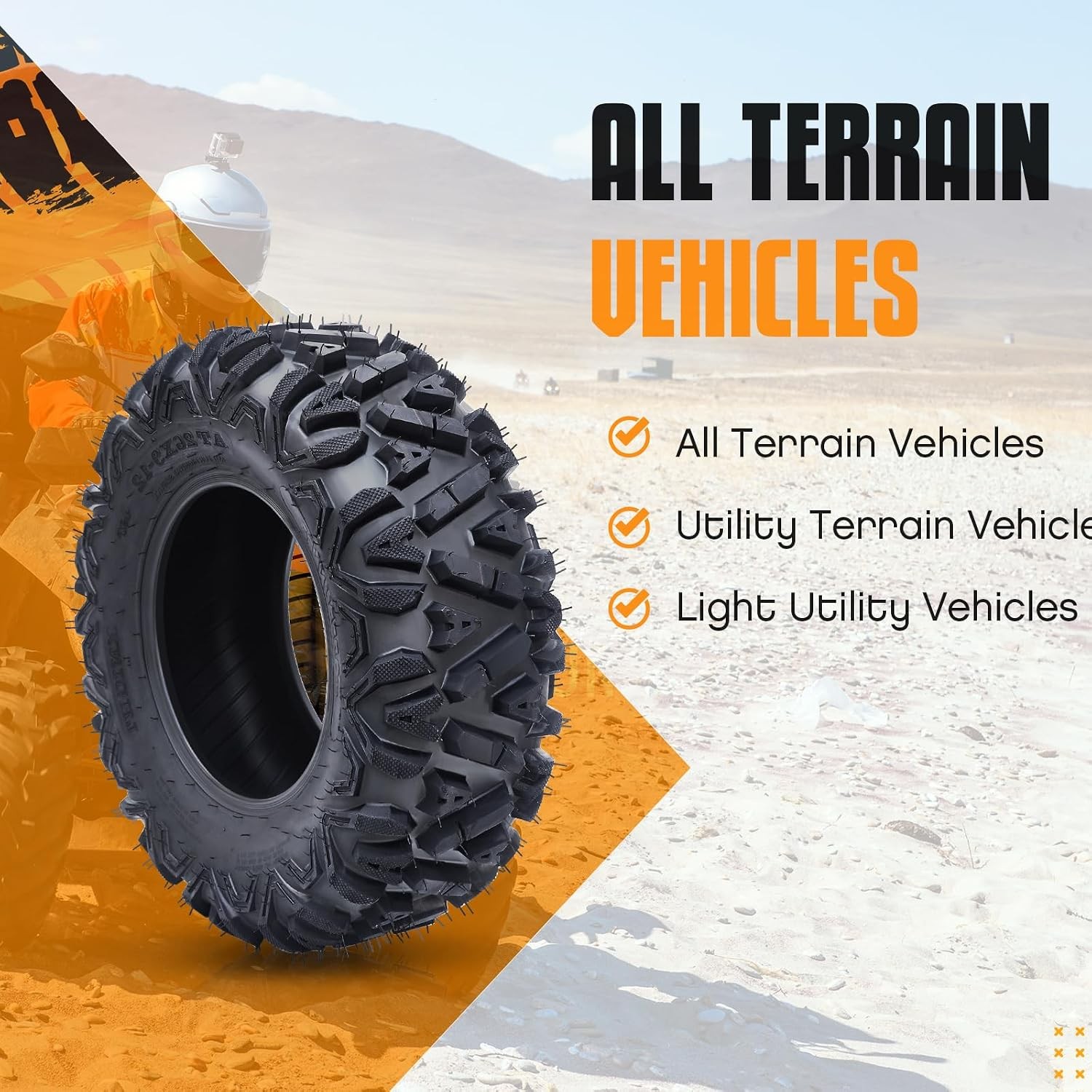 Quality All-Terrain ATV/UTV Tire Set 26×9-12,6PR Tubeless, Off-Road Mud Trail
