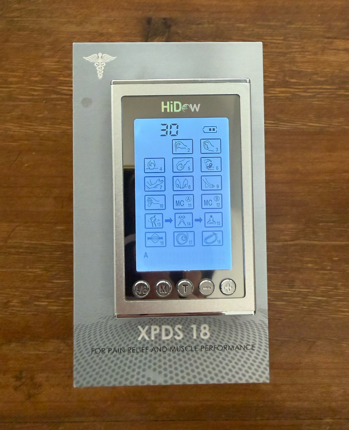 HiDow XPDS 18 TENS/EMS Electrotherapy Unit 2-Channel Handheld w/ Pads & Leads