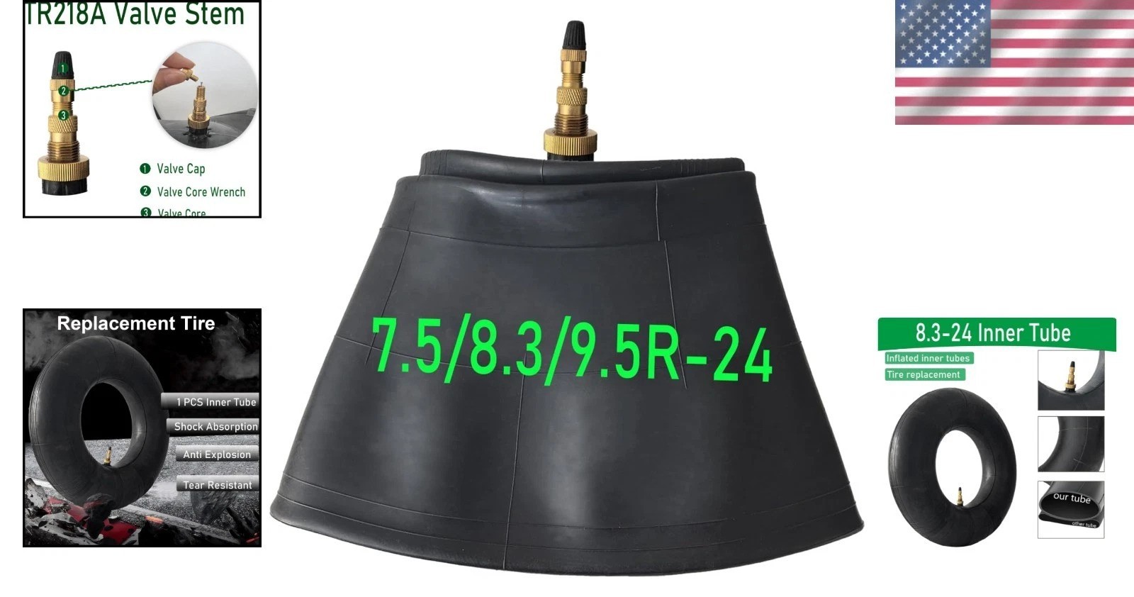 Universal Fit 8.3-24 and 7.50-24 Tractor Tire Tube – -Round Performance