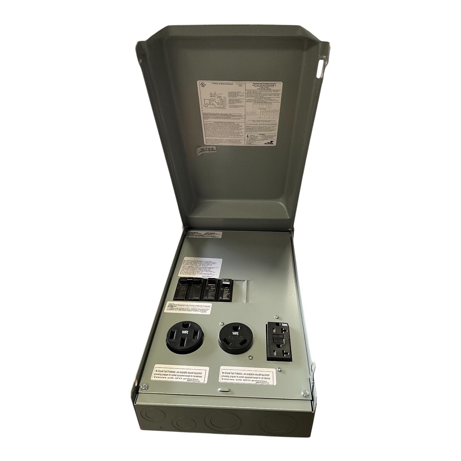 Midwest U075CTL010 100A RV Power Outlet Box 120/240V 50A 30A 20A NEMA 3R