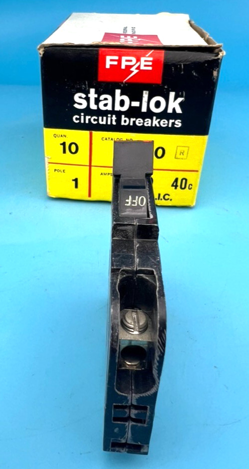 Federal Pacific 50 Amp 1 Pole Type NC Circuit Breaker FPE Stab-Lok Thin 20A *NEW