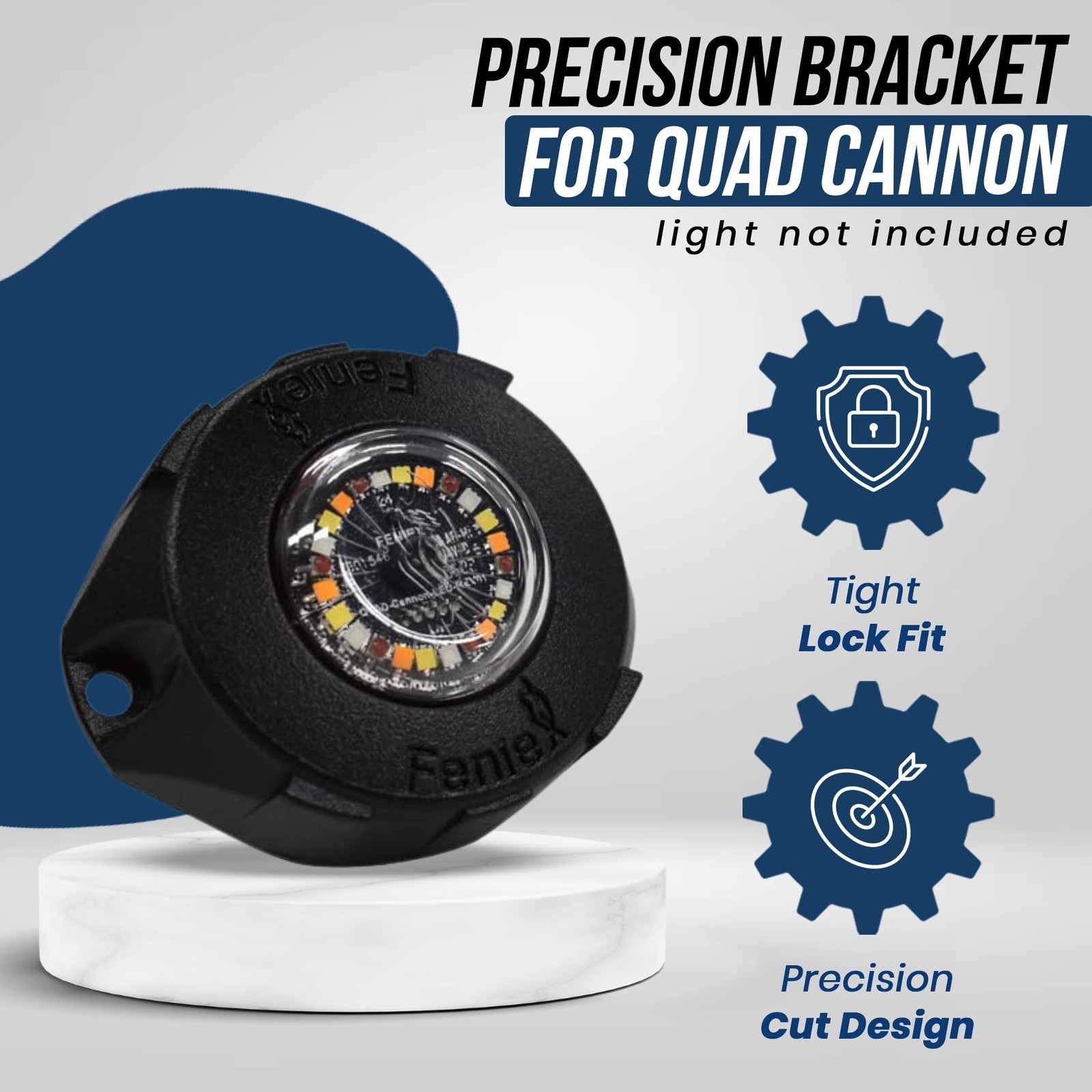 UBL Metal Flange for Feniex Cannon and Quad Hideaway Bezel Flush Mount – Upda…