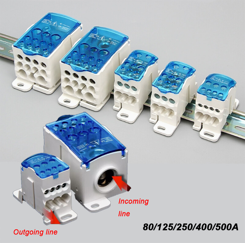 UKK80/125/160/500A Terminal Block 1 in Multiple-Out Din Rail Distribution Box