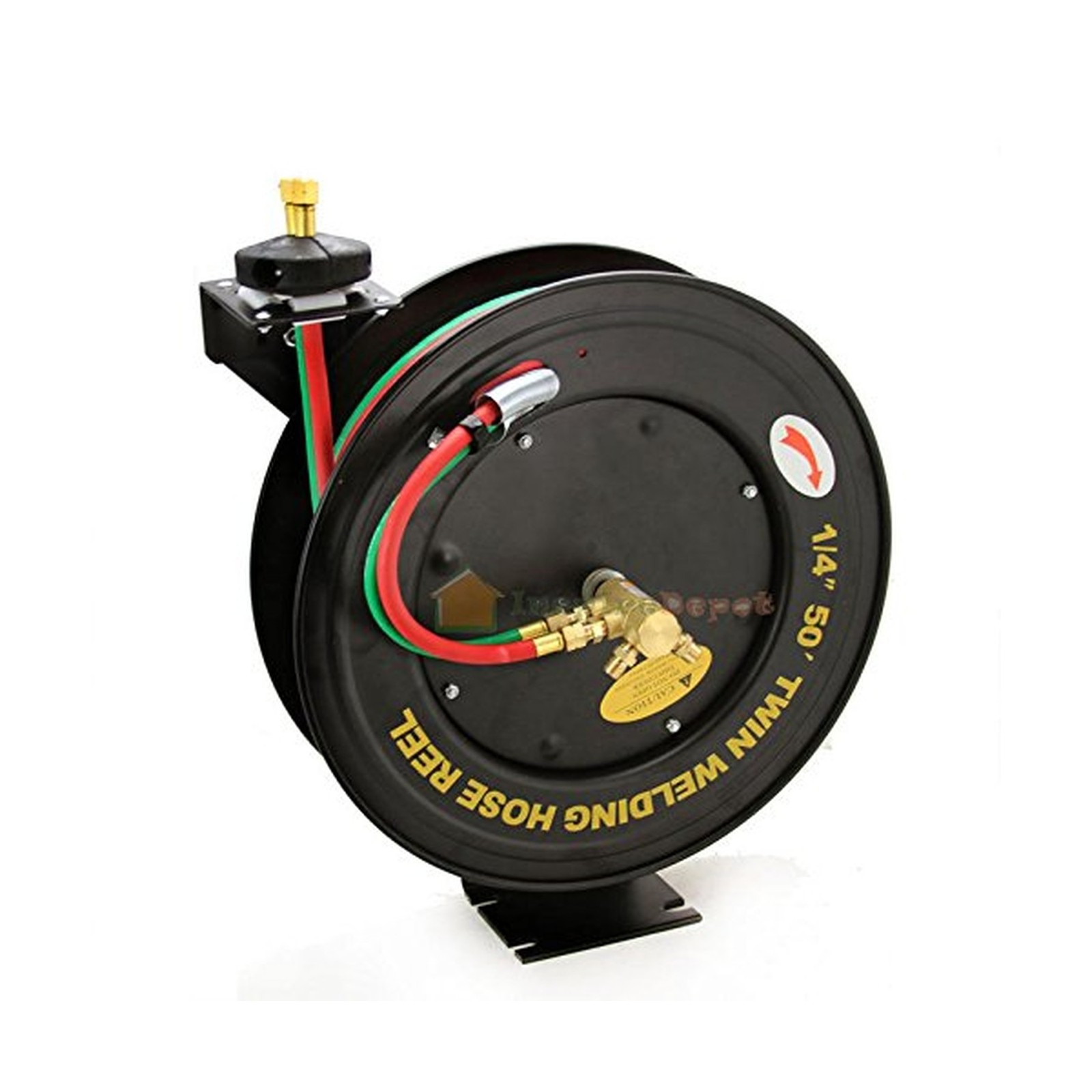 Stark USA Welding Hose Reel 50′ ft x 1/4″ Hose Auto-Rewind Retractable ID Twi…