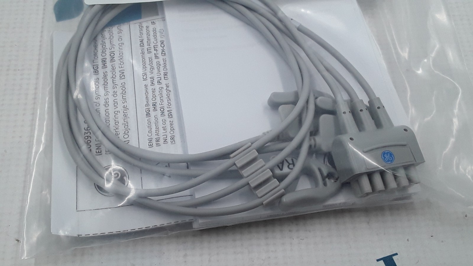 GE ECG Leadwire Set 3 Lead Grabber AHA 29in REF 2106390-001