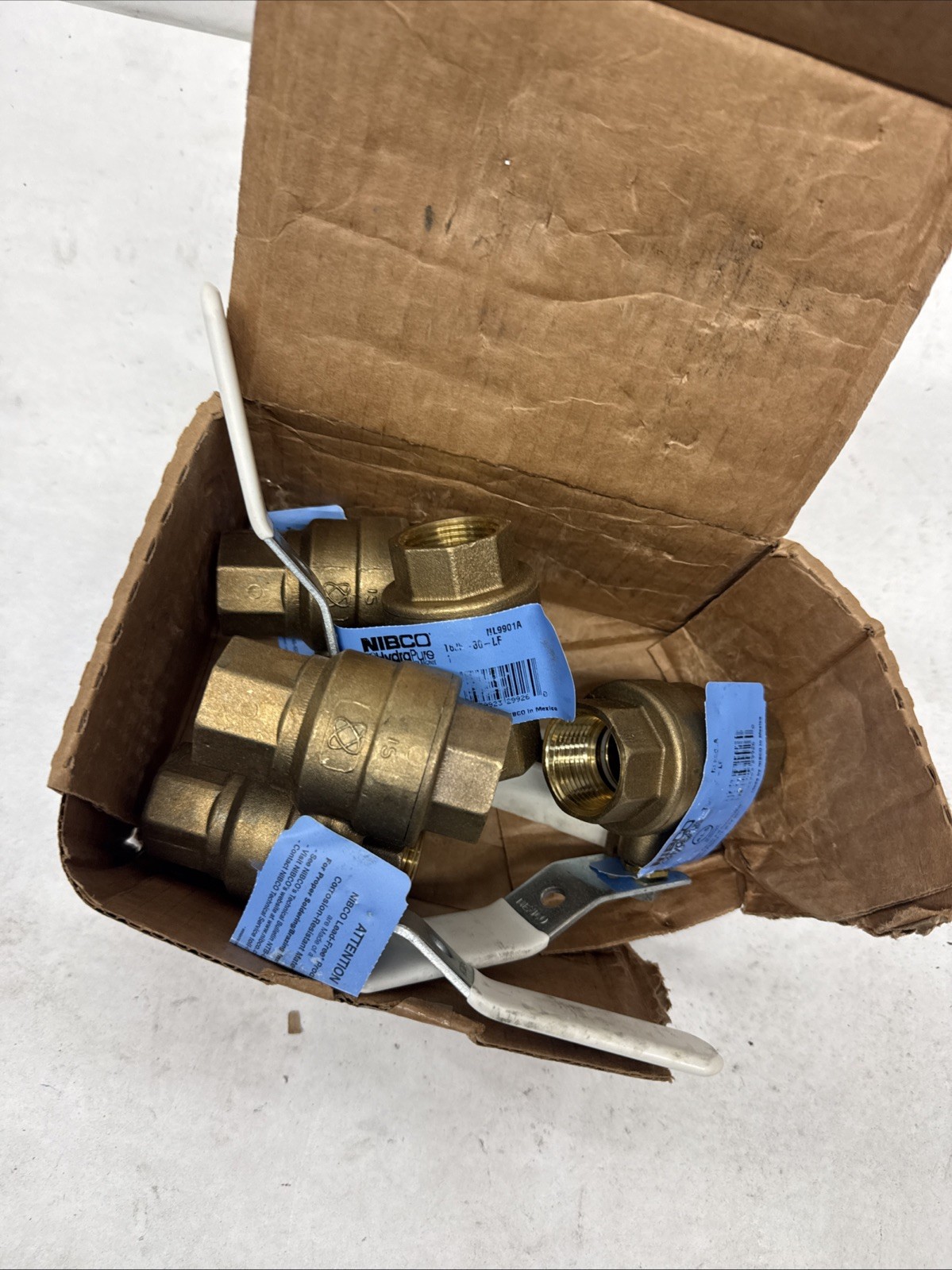 QTY 6: NIBCO Brass Ball Valve Manual Cold Water 1″ Solder LF