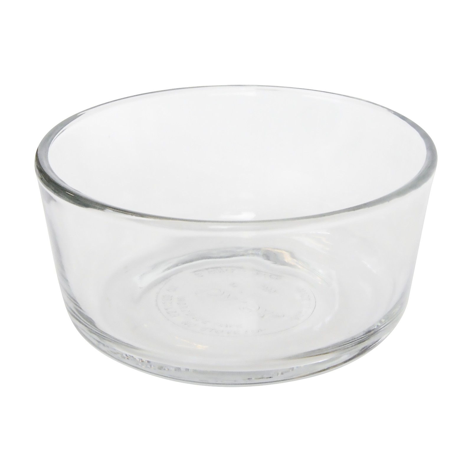 Pyrex (2) 7200 Round Storage Glass Bowls & (2) 7200-PC Poppy Red Plastic Lids