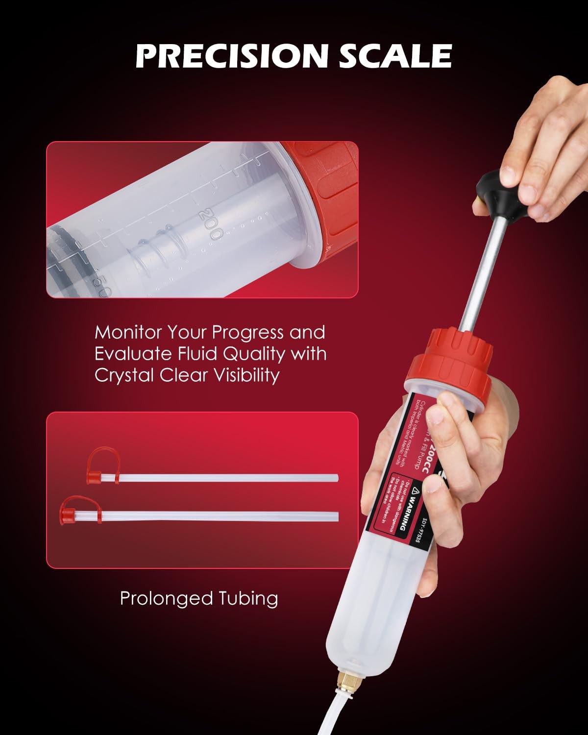 SEDY Fluid Extractor – 200cc Multi-Purpose Syringe, Oil Suction Pump, Manual Ext