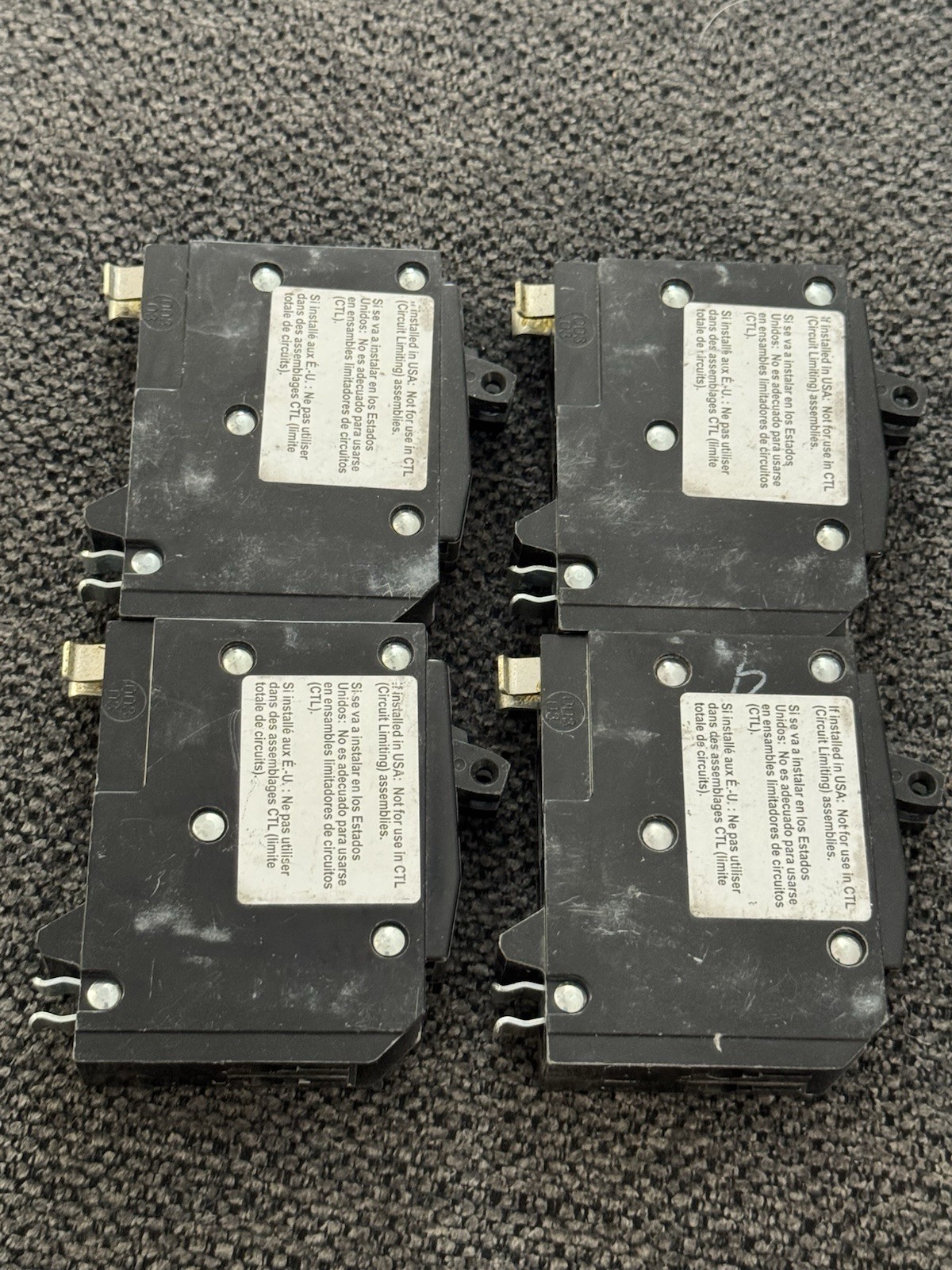 Eaton CL120 CL120CTL 20A 1-Pole 120/240V AC Plug-In Circuit Breaker Lot of 4