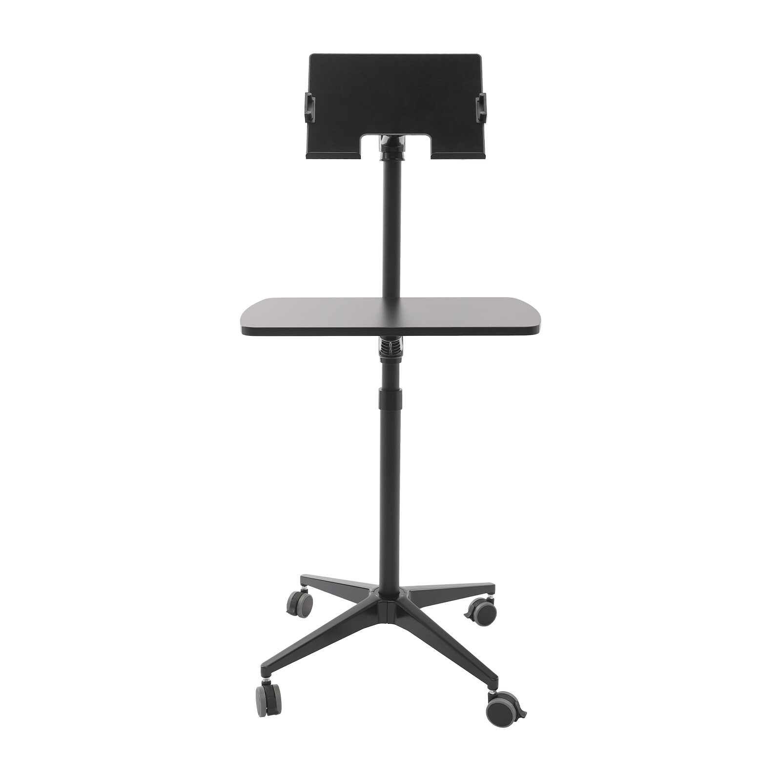 Portable Rolling Laptop Floor Standing Table Mobile Workstation Adjustable Hight