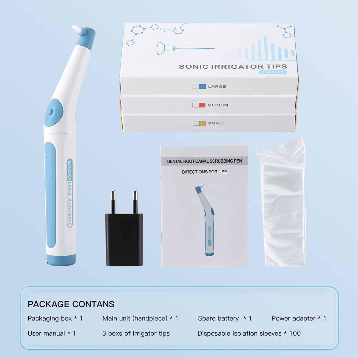 Dental Endo Ultrasonic Sonic Activator Root Canal Irrigator+60Tips/150tips