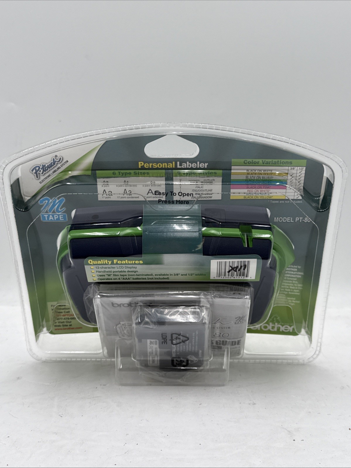 Brother PT-80 P-touch Personal Labeler Electronic Labeling System NEW SEALED