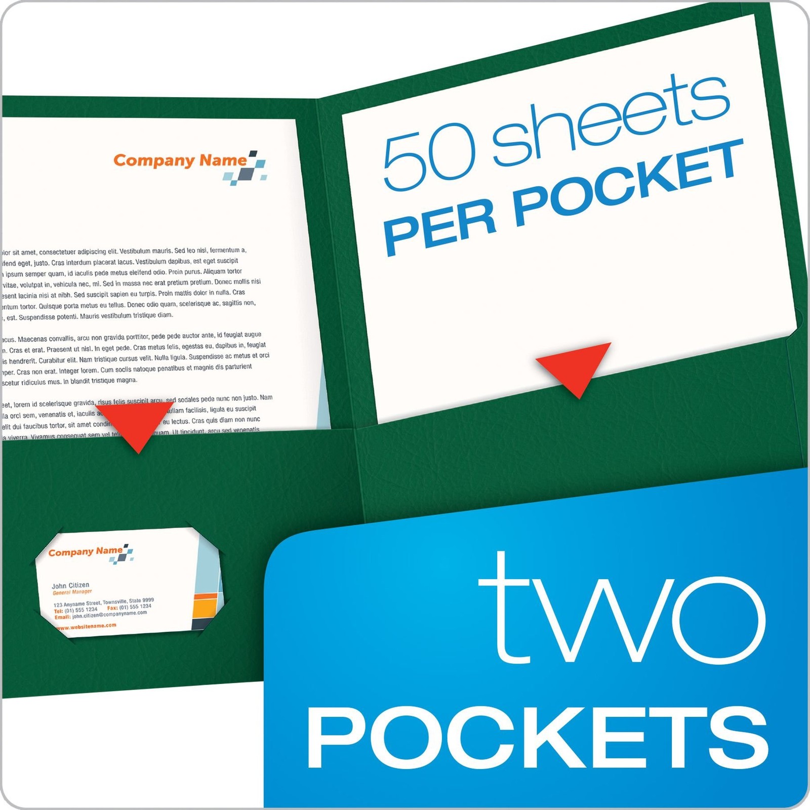 Oxford Twin-Pocket Folders, Textured 25-Count (Pack of 2), Hunter Green